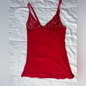 Never worn sheer red lingerie baby doll mini dress with adjustable straps
